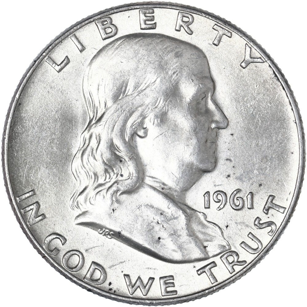 1961 D Franklin Half Dollar About Uncirculated 90% Silver