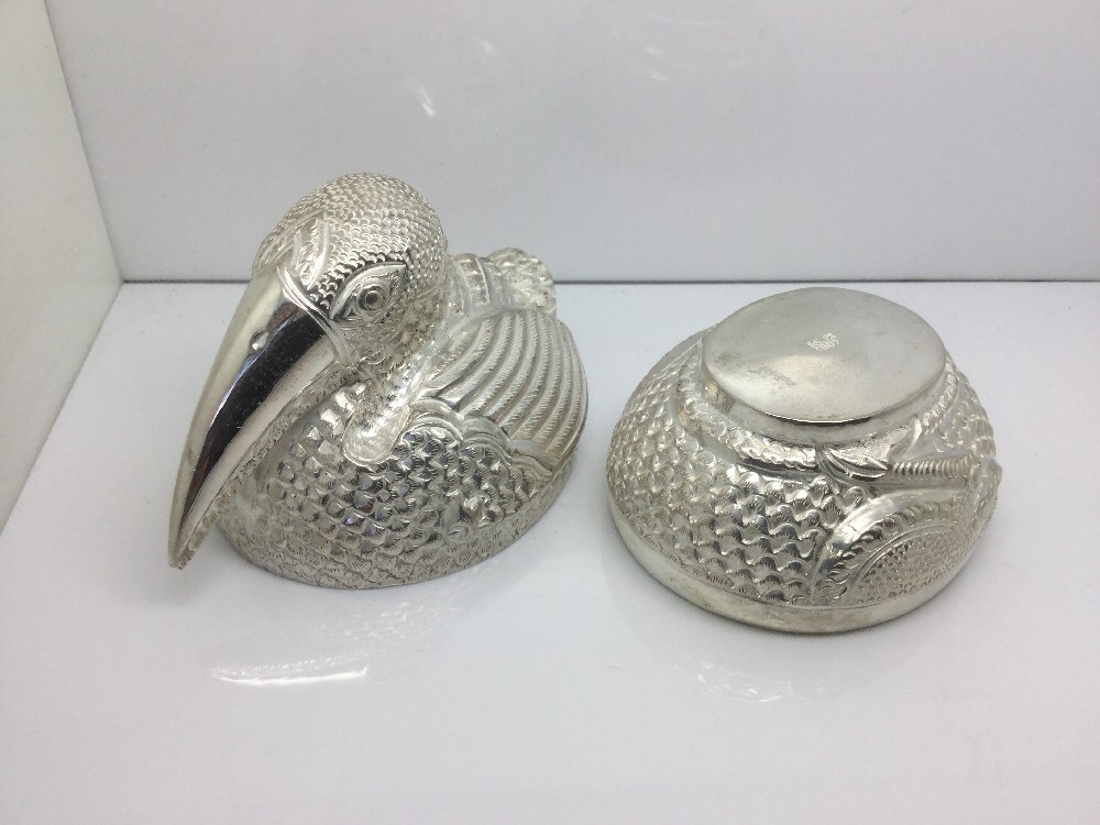 STERLING SILVER BIRD BOX 3" x 3 1/2"