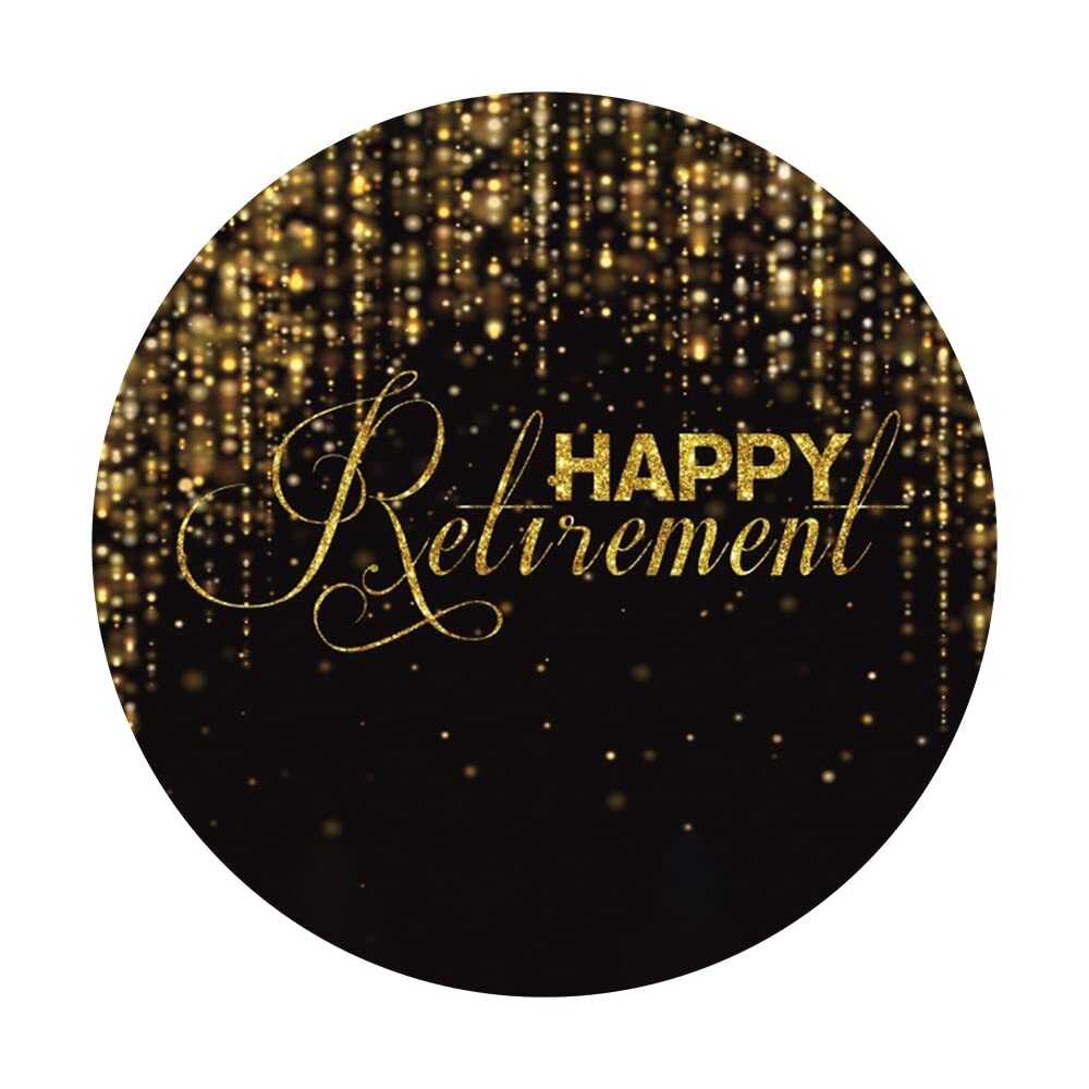 AWERT Polyester Diameter 7ft Happy Retirement Round Backdrop Photo Studio Props