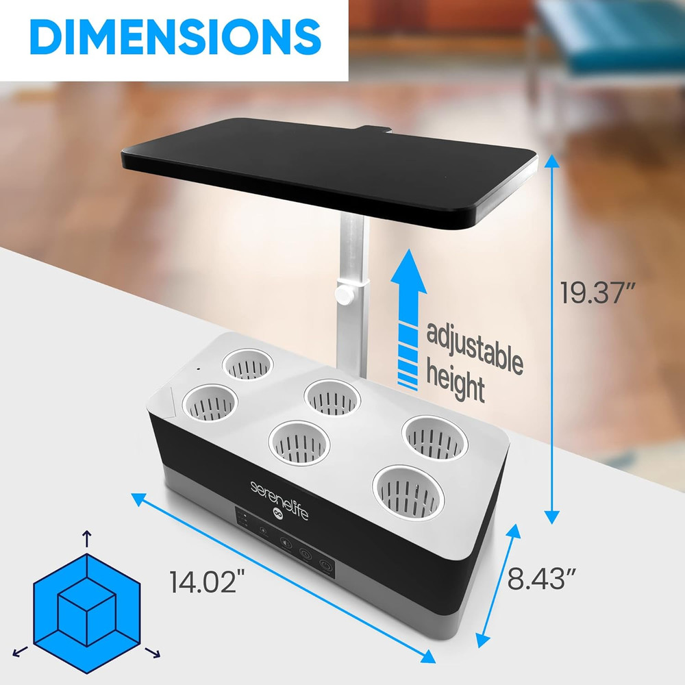 Smart Starter Kit-Hydroponic Herb Garden Indoor Plant System W/Height Adjustable