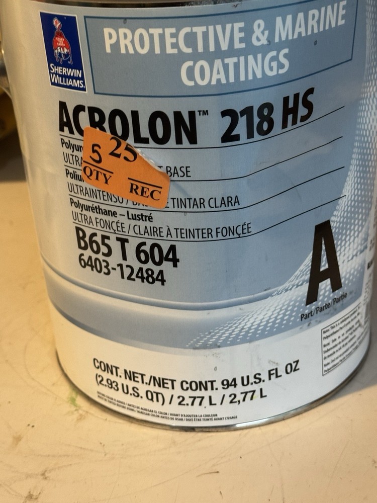 Sherwin Williams Acrolon 218 HS Polyurethane Gloss Paint Part A/ Maroon