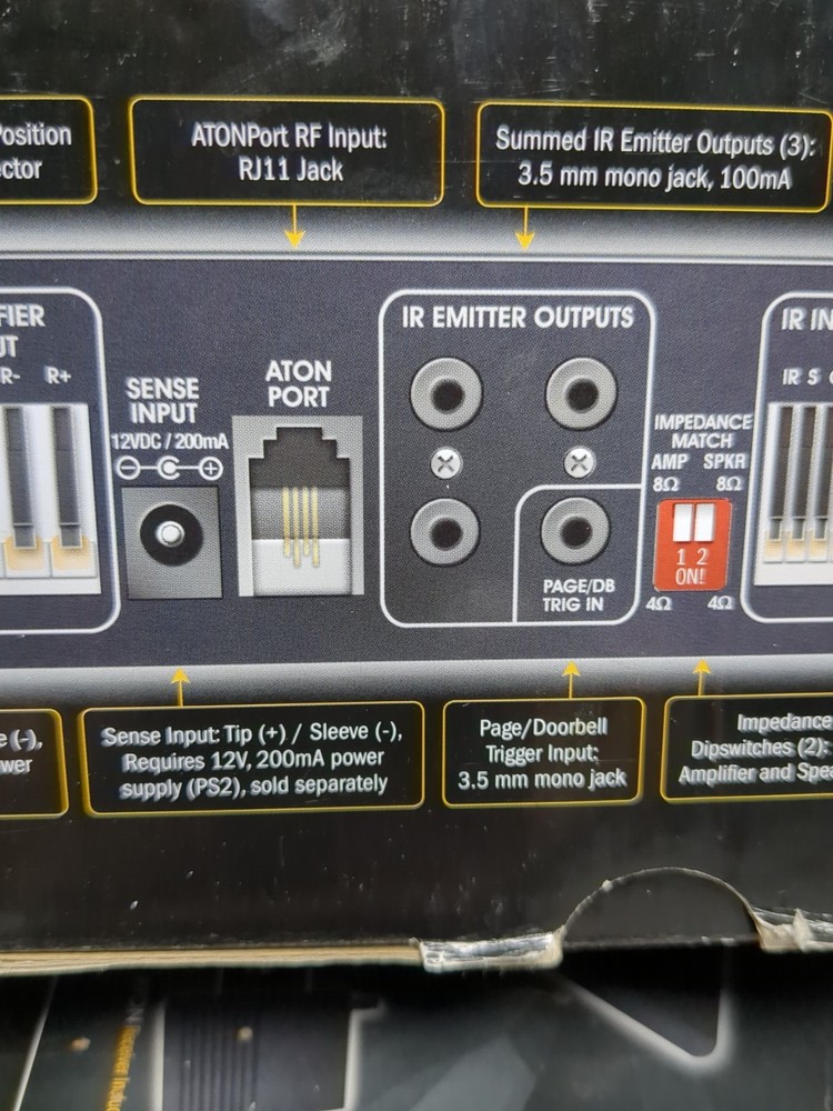 ATON DLA2 Multi-Zone 2-Room Speaker Selector RF Remote 200ft Open Box