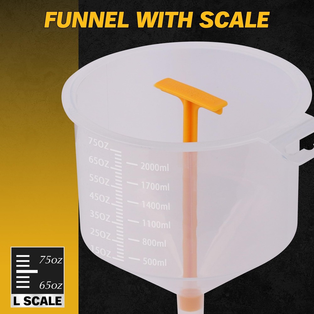 ELEAD No-Spill Coolant Funnel Kit - 19-Piece Multi-use Version Yellow