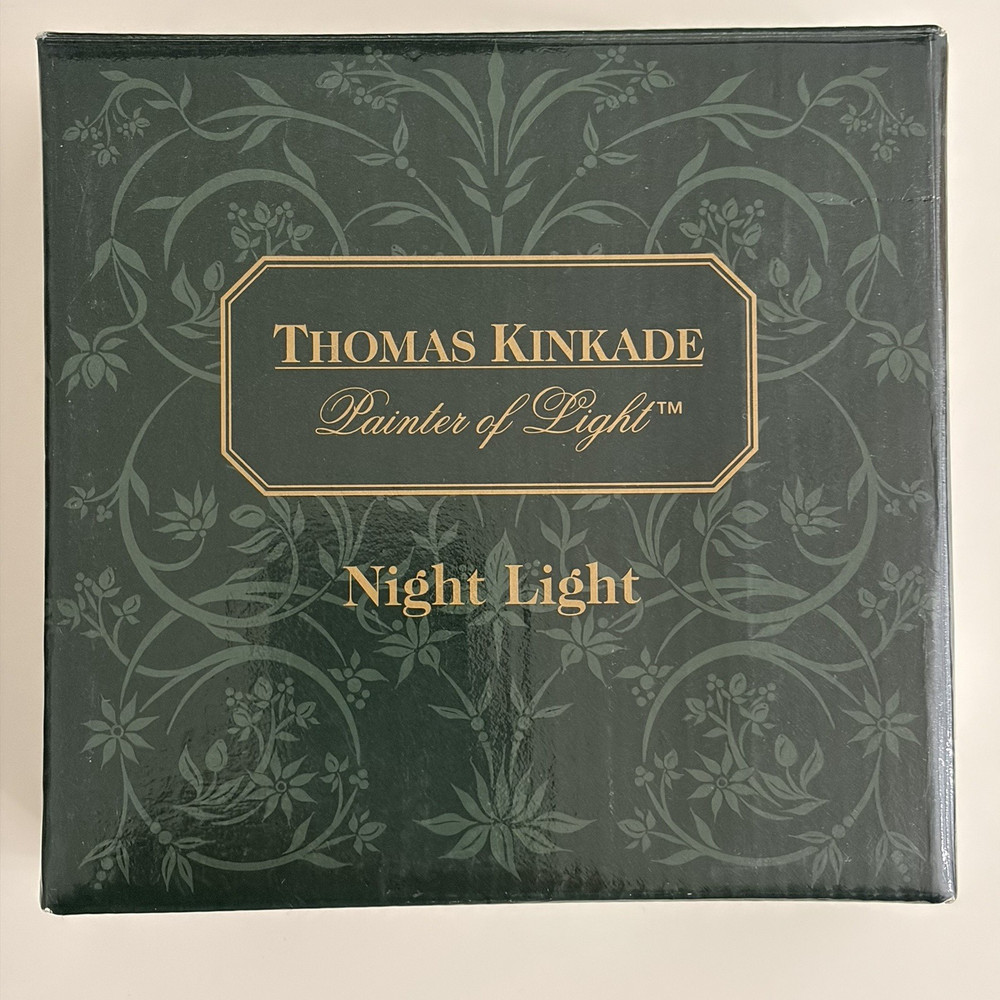 Thomas Kinkade Painter of Light "Spring Gate" Nightlight Gold Frame NIB 5" x 4"