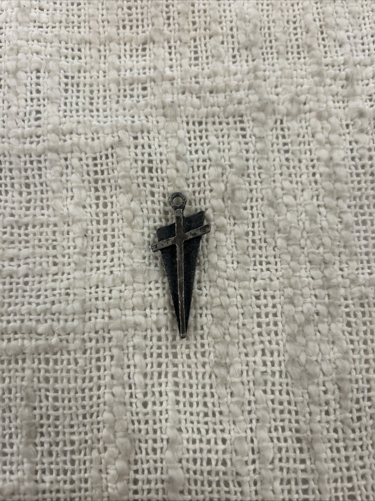 Triangular Christian Shadow Cross Silver Toned Pendant