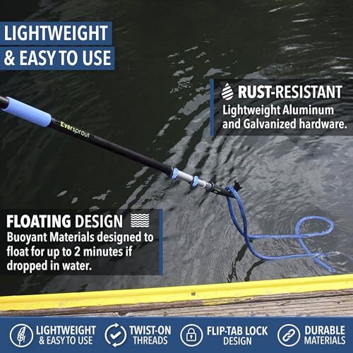 EVERSPROUT Telescoping Boat Hook | Floats, Scratch-Resistant-3 FOOT POLE