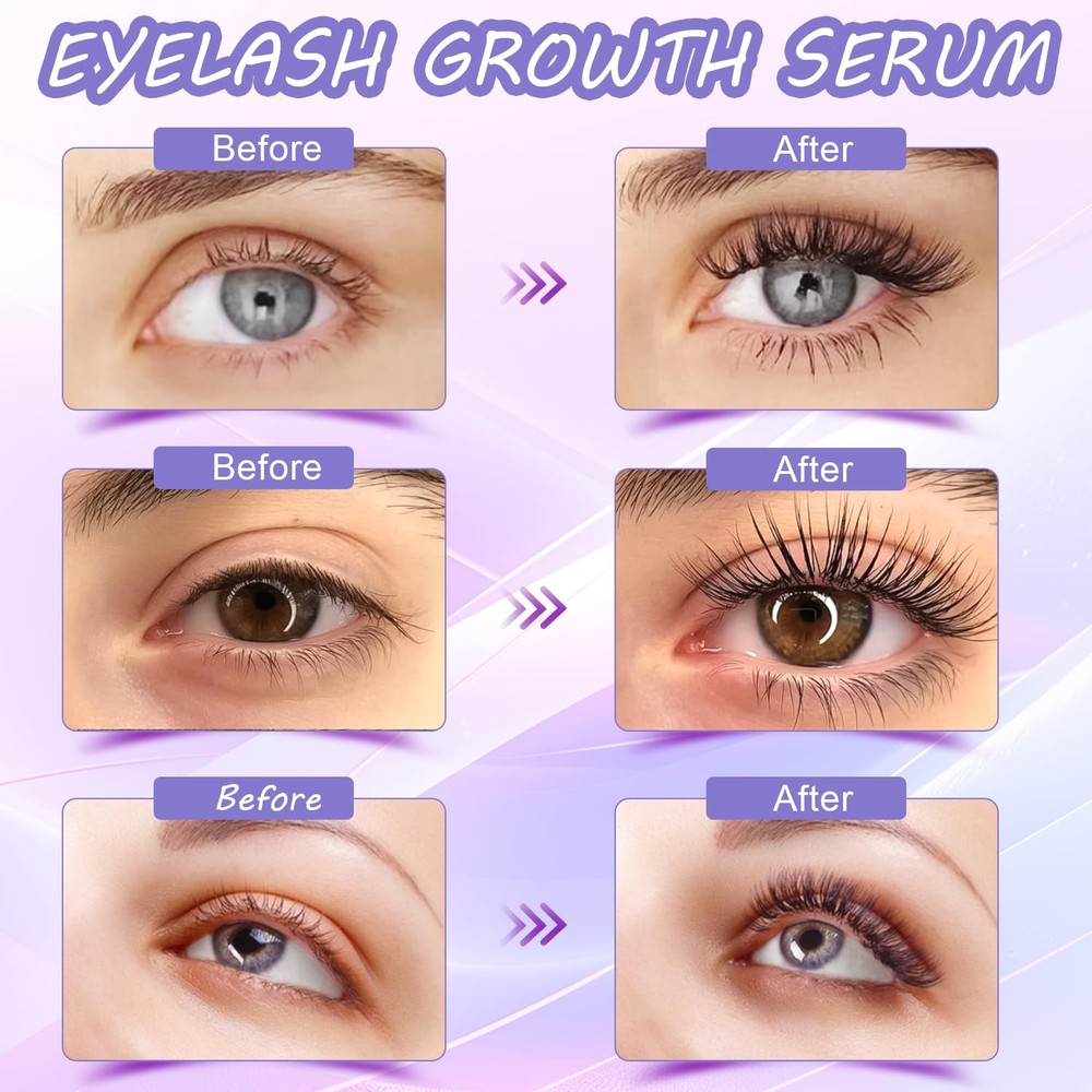 Eyelash Growth for Longer Fuller Thicker Lashes & Brows, Premium Lash Boost E...