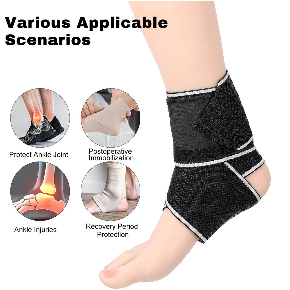 2 Pcs Ankle Brace Ankle Support for Women Men Adjustable Compression Wrap Ank...