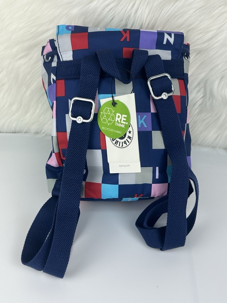 Kipling Kaylin Mini Backpack NWT Multicolor Kipling Cubed Monkey Charm