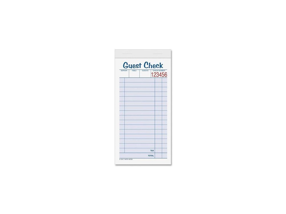 Tops Guest Check Book