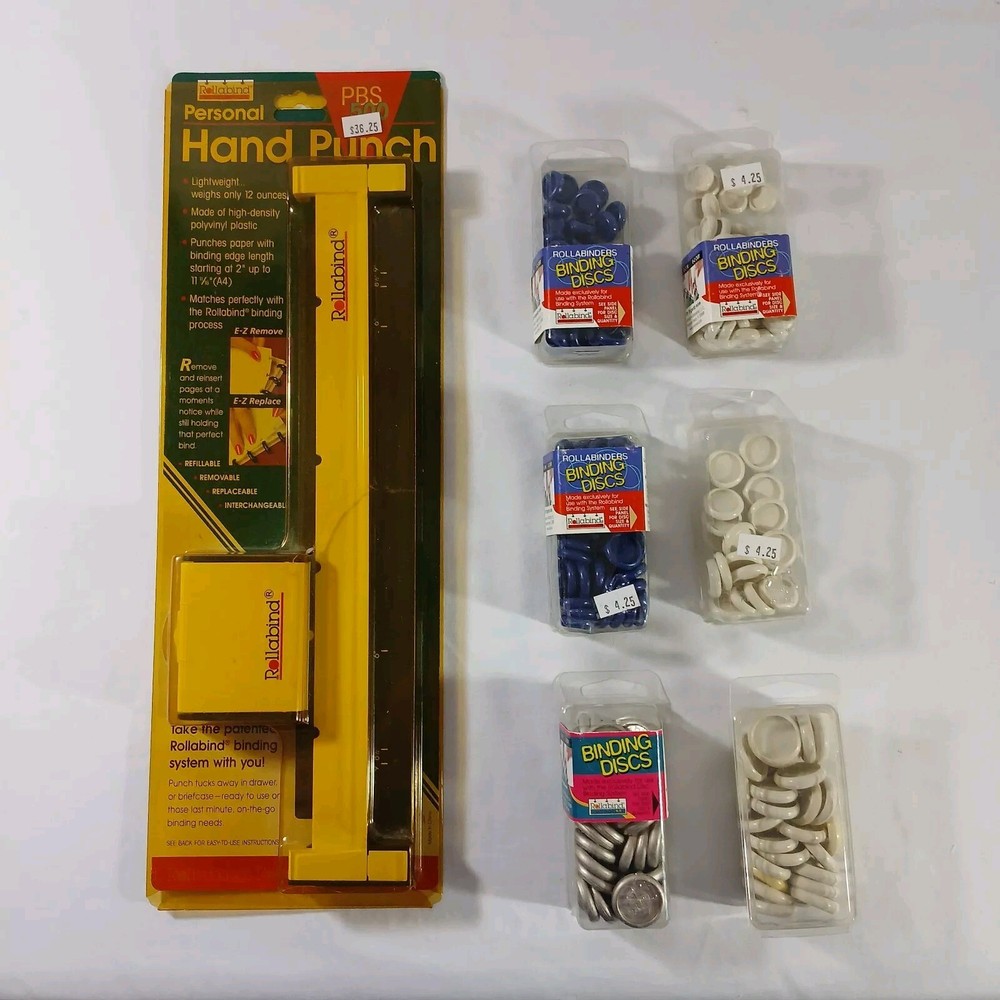 Hand Punch and Binding Discs (230) for Creating Journal or Planner by Rollabind