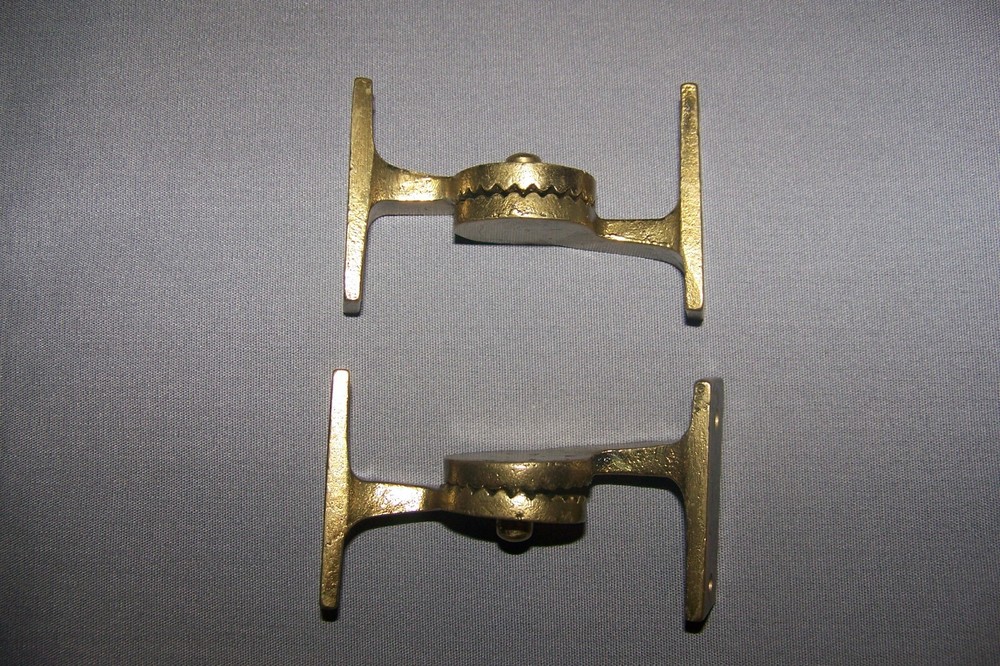 Two, Cast Brass Hinges, Or "Bases Of Sort" - SEE DESCRIPTION