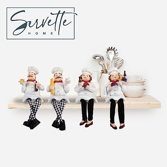 Chef Kitchen Décor Shelf Sitters with Long Legs