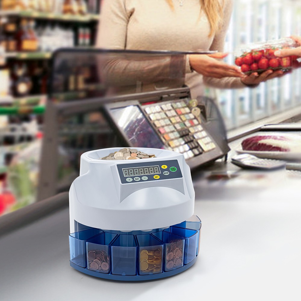 Digital Coin Counter Sorter Machine Automatic Electronic Counting Change Money