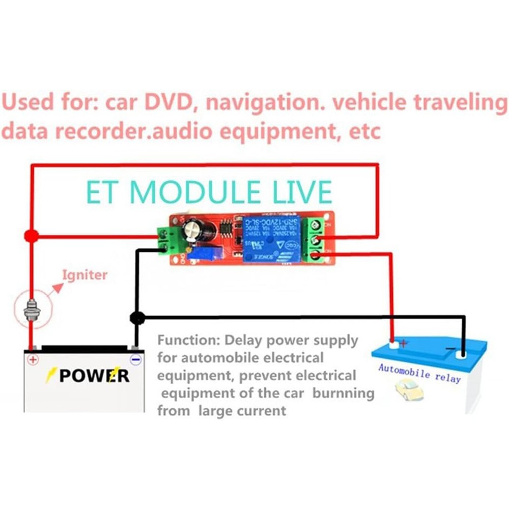 5pcs DC 12V Delay Relay Shield NE555 Timer Switch Adjustable Module US SHIP