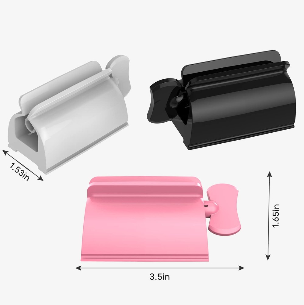 LAMY Toothpaste Squeezer, 3 PCS Tube Squeezer 1 White ,1 Black Pink