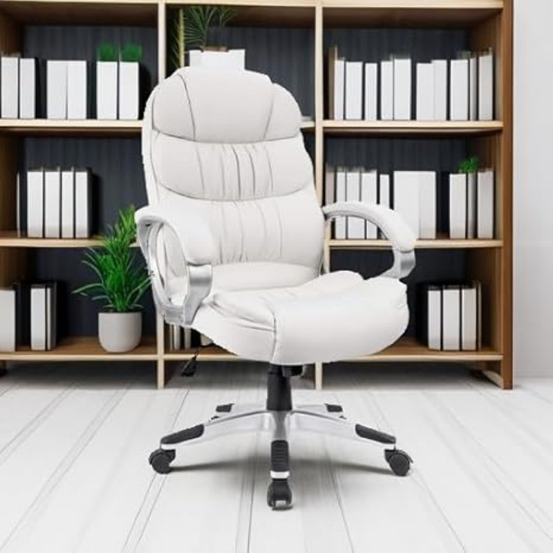 High Back Computer Desk Chair PU Leather Adjustable Height Office Executive