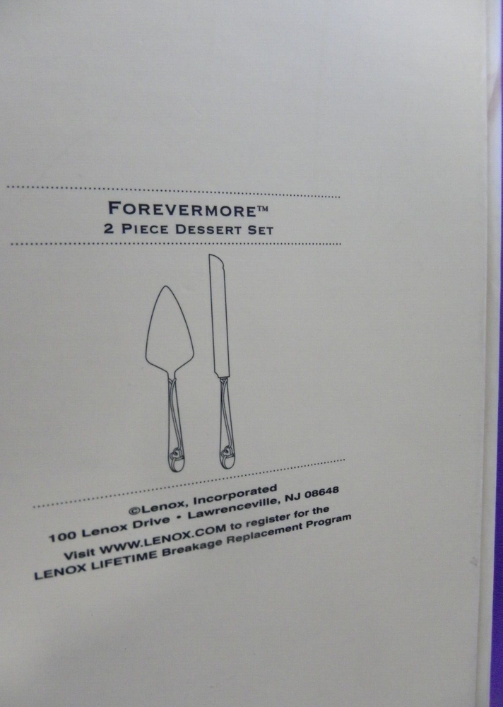 Lenox Forevermore Two-Piece Dessert Cake Serving Set w/Original Box