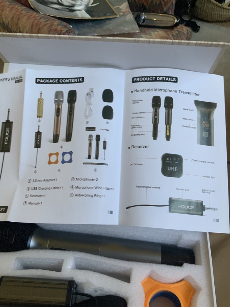 FDUCE Wireless Professional Universal Microphone Duel Handheld System