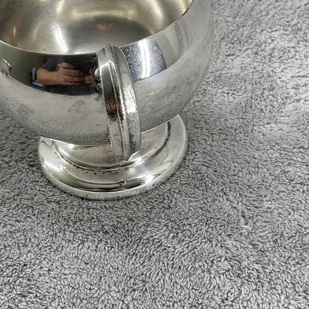 Vintage B.M.C Silver Plated Sugar Bowl Double Handle