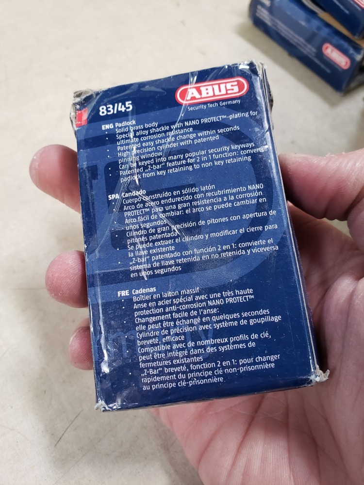 ABUS 83/45 Solid Brass Padlock w/ Key In Box OB#3000 NO SPRING