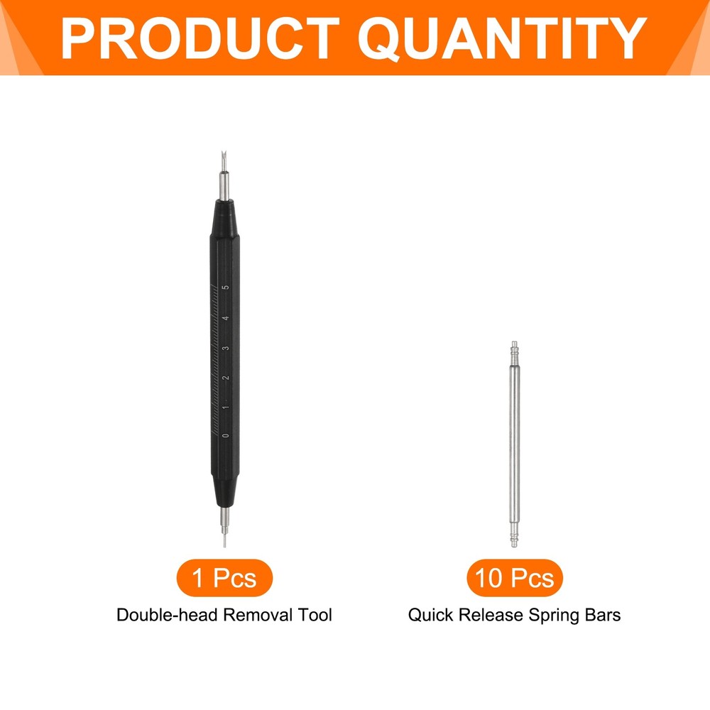 10pcs Quick Release Spring Bar 22mm Width 1.5mm Watch Pins with Removal Tool