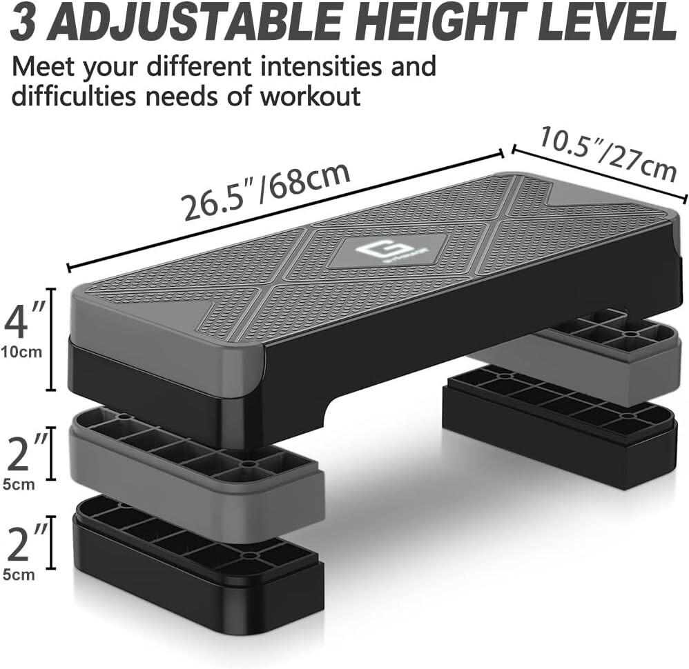 Aerobic Exercise Step, Adjustable Aerobic Stepper for Exercise, Workout Step ...