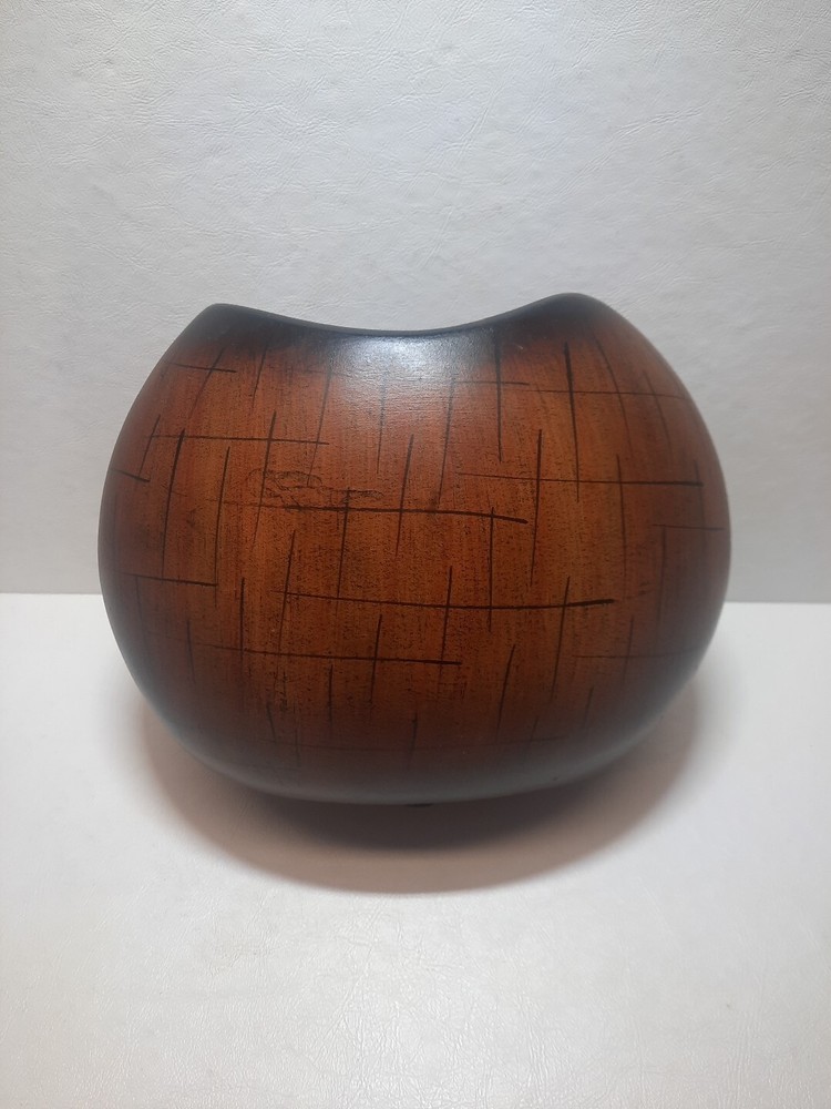 Ceramic Faux Wood Vase