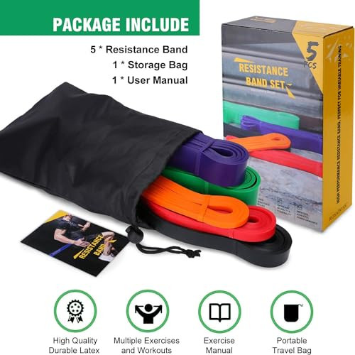 Resistance Bands, Pull Up Assist Bands - Workout Bands, Eexercise 5 Multicolor