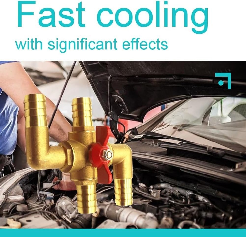 5/8" Heater Control Valve, 4-Way Automobile Heating Water Valve, Solid Brass