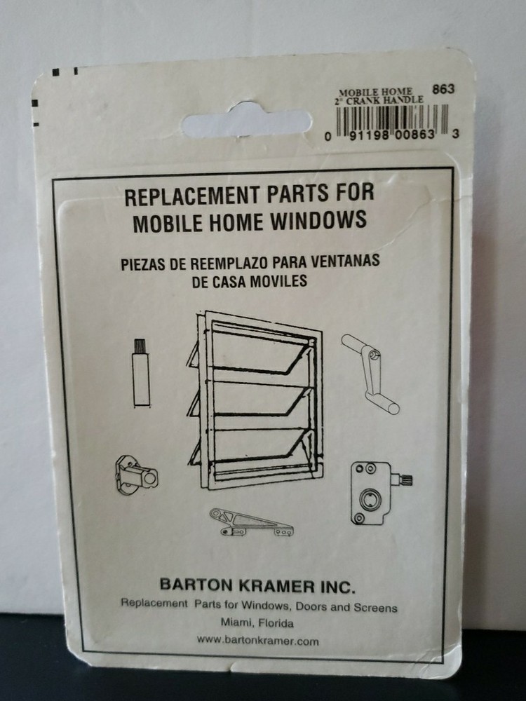 Barton Kramer 1-3/4" Shank Mobile Home Window Operator Crank Handle #863
