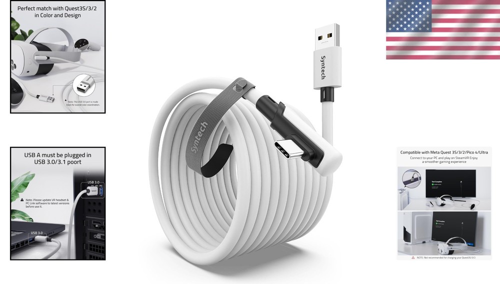 20FT High-Speed USB VR Link Cable for Meta Quest & Pico