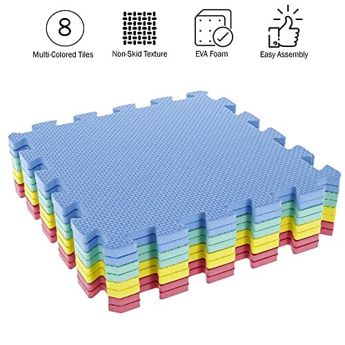 Foam Mat Floor Tiles, Interlocking EVA Foam Padding by Stalwart – Soft