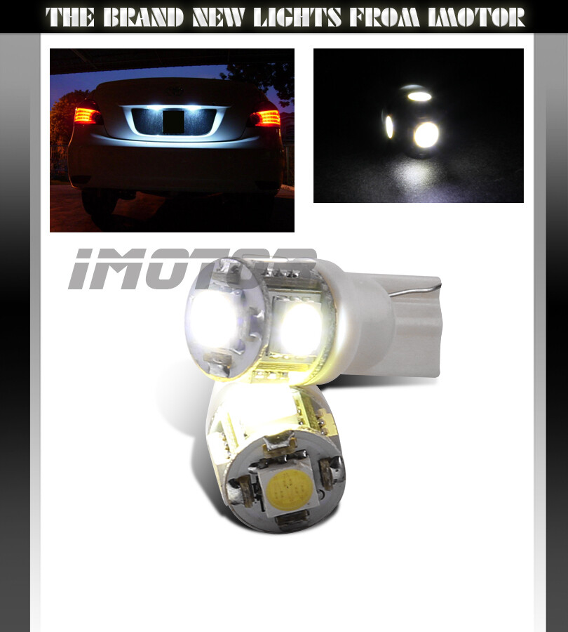 194/168/T10/2825/W5W JDM White 5-LED SMD License Plate/City/Side Light Bulbs