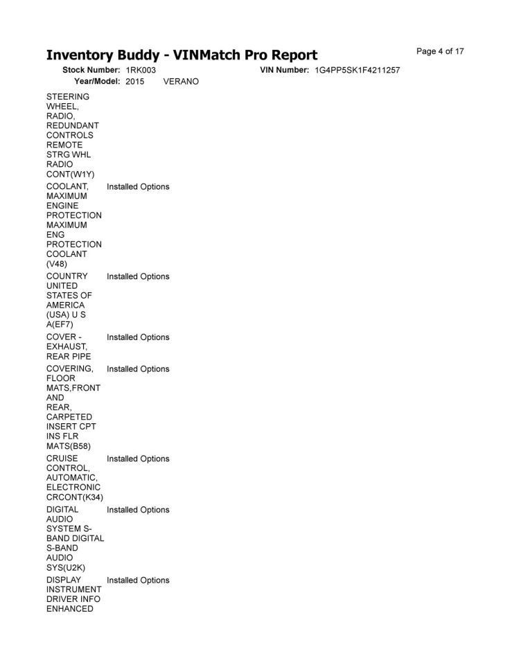 Driver Left Quarter Panel Fits 12-17 VERANO 104929497