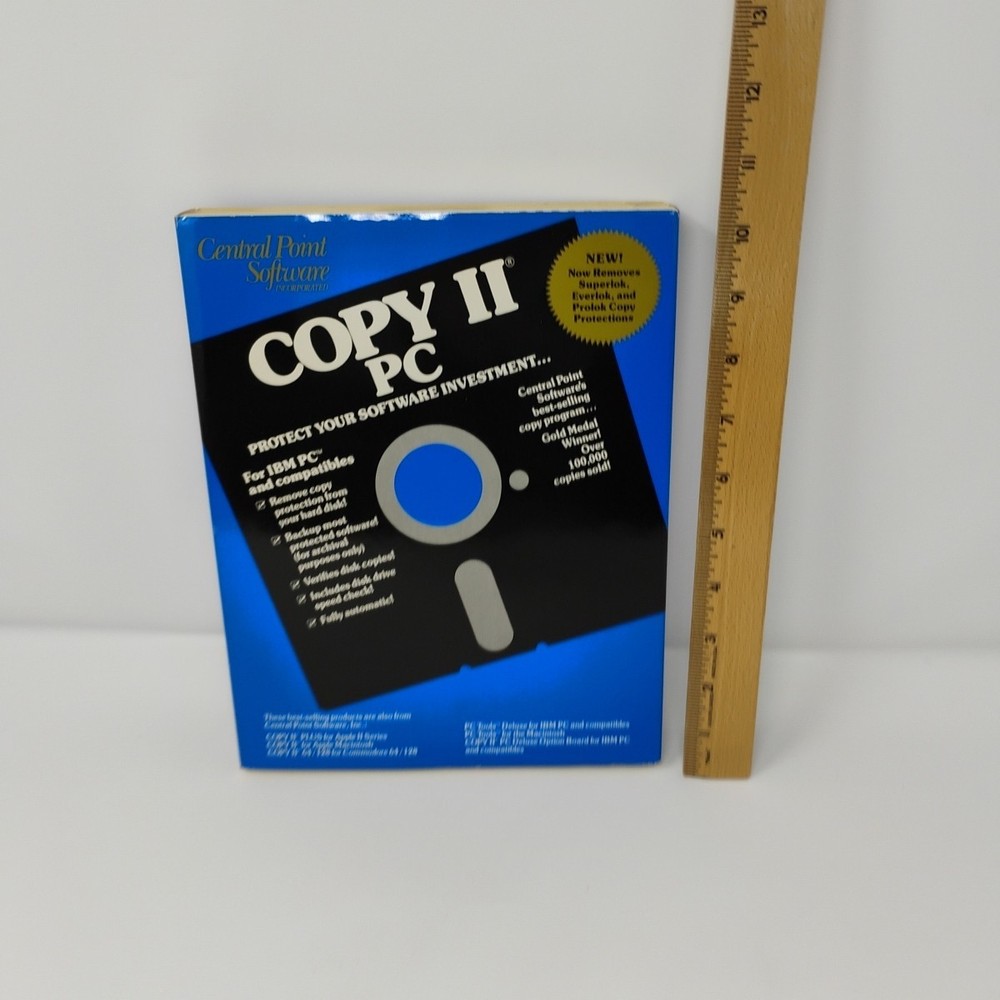 COPY II PC Central Point Computer Software Big Box Floppy 5.25 Disk Vintage 1988