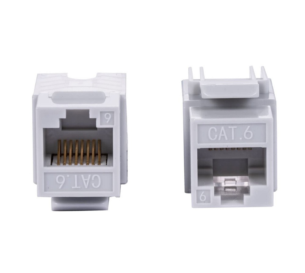 CAT6 Gray Keystone Jack 45 Degree 110 Punch Down Network Plug Multi-Pack LOT