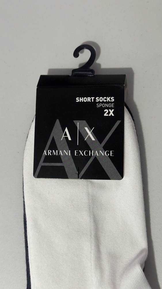 New Armani Exchange Short Sponge Socks 2 Pack