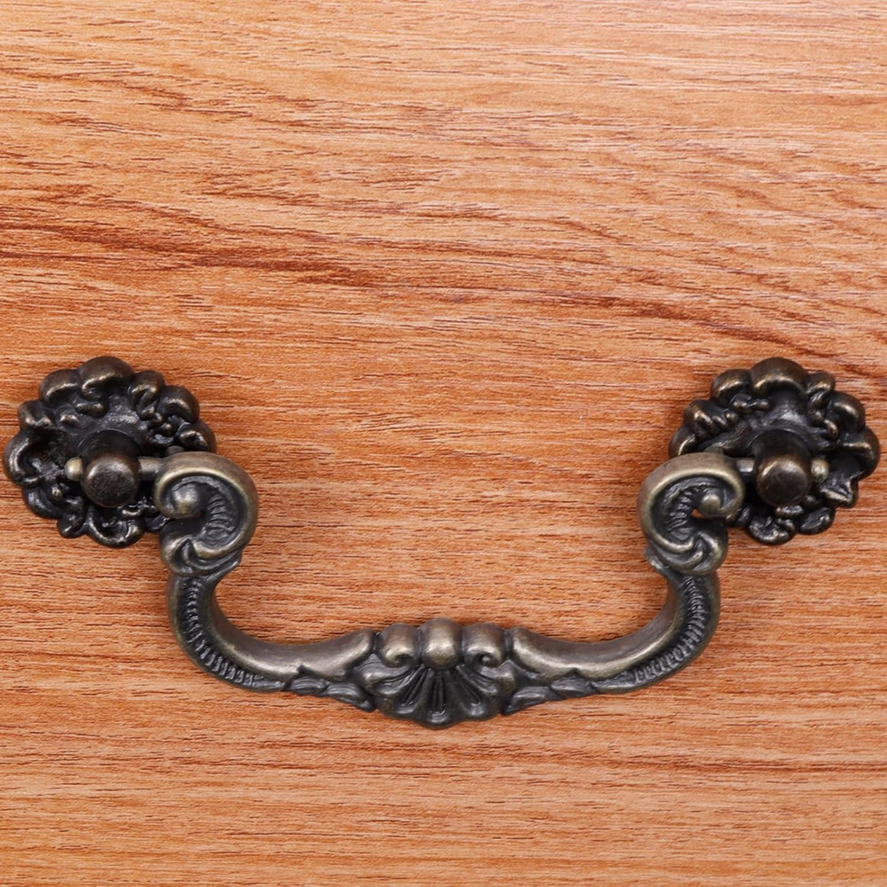 6 Pcs Antique Bail Handle Drop Pulls Vintage Bronze Drop Bail Drawer