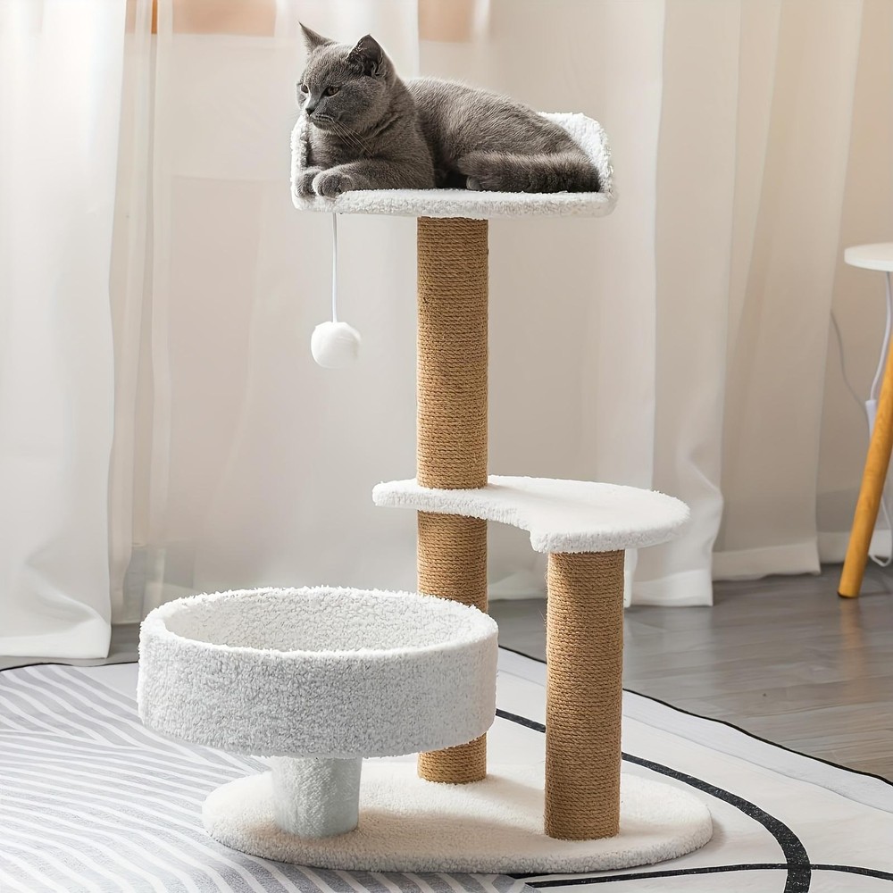 Multi-layer Cat Tree Indoor Cat Furniture With Scratching Post And Interactive B