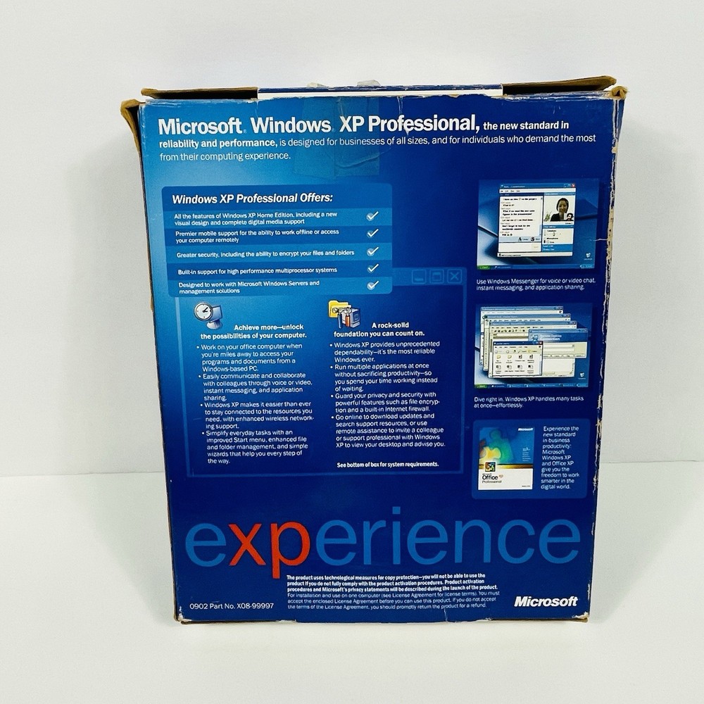 Microsoft Windows XP Professional Upgrade w/ Service Pack 1 Big Box Software