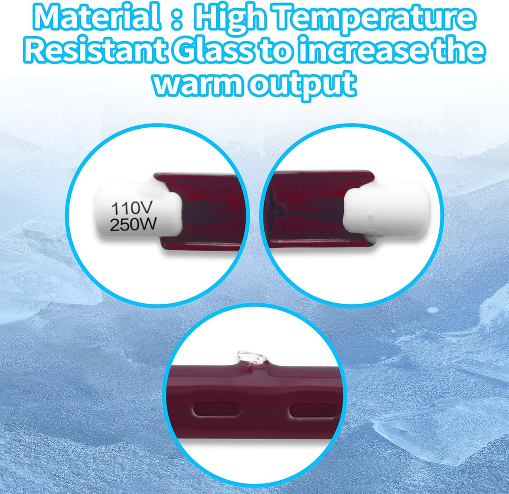 250Wbrooder Heater Replacement Bulb, 4000-5000 Hours Work, Brooder Heater for Ch