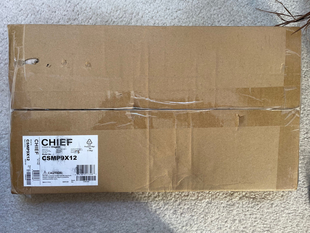 Chief CSMP9X12 Proximity Component Storage Panel Mounting Panel Black New In Box