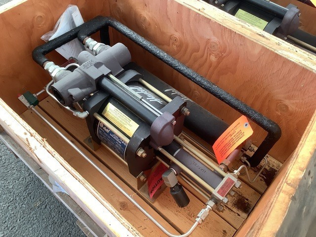 Haskel model 8AGD-60 8″ Double-Acting, Single Stage Gas Booster / ORIGINAL CRATE