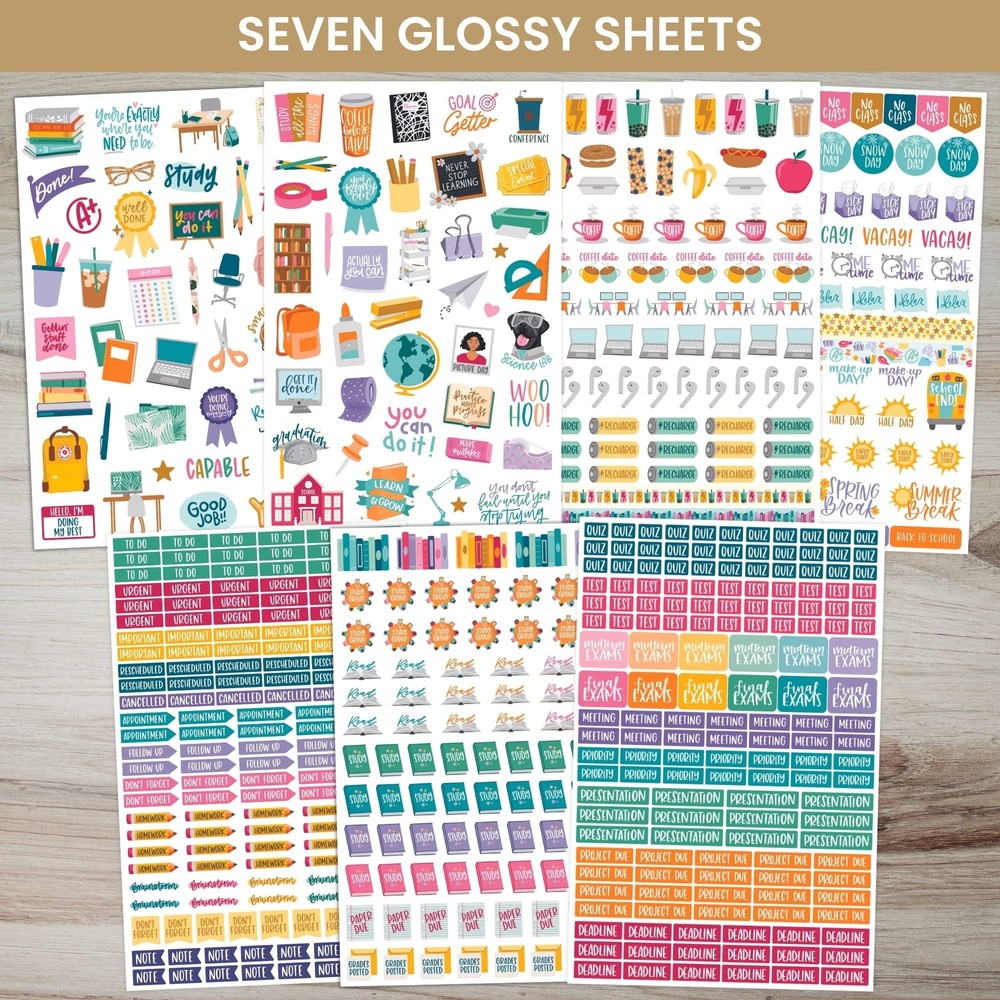 bloom daily planners Planner Sticker Pack, Student
