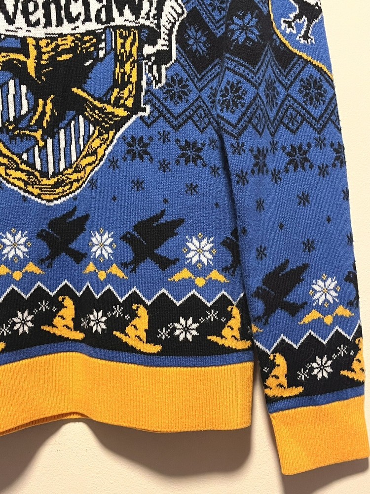 Harry Potter Wizarding World Ravenclaw Printed Blue Pullover Sweater Small