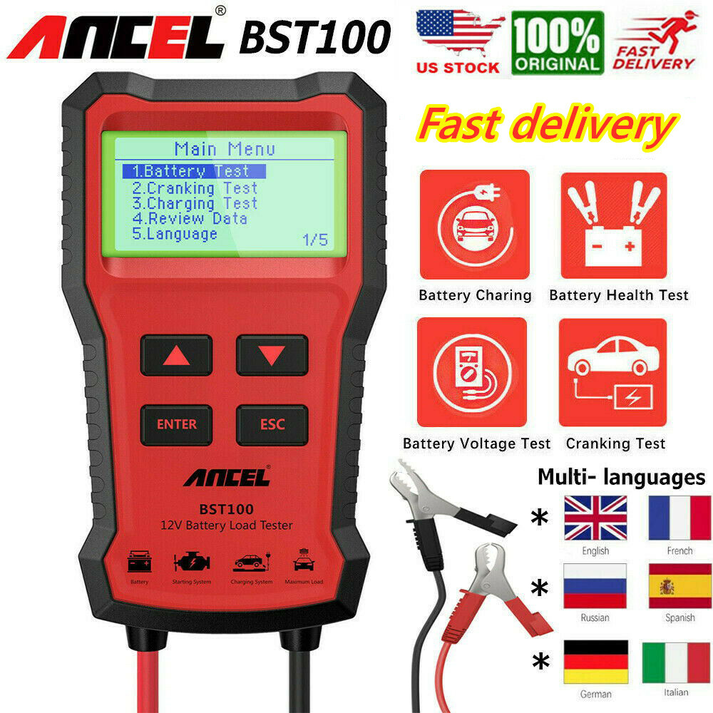 12V Auto Car Battery Tester Digital 100-2000CCA Charging Cranking Test Analyzer