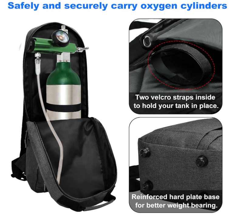 Oxygen Tank Backpack Size D, Portable Oxygen Backpack for D/M15 JD/M22 Cylinder