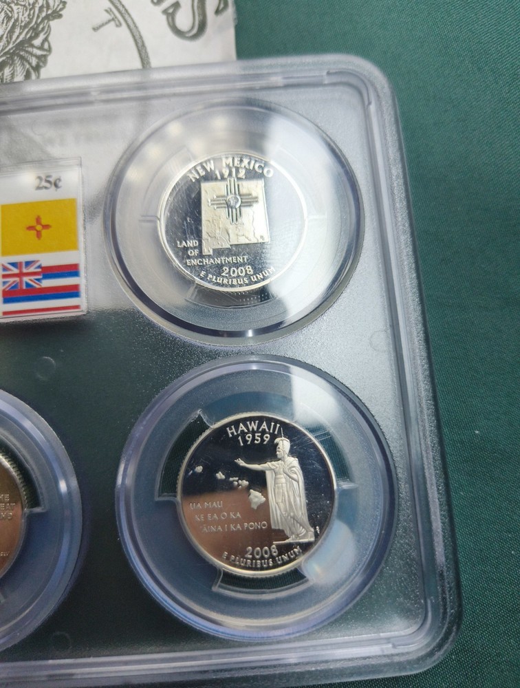 2008-S 5 Piece Silver Quarter Proof Set PCGS PR69DCAM