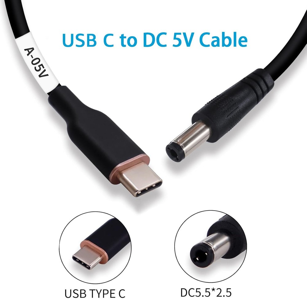 DSD TECH MagicConn SH-CP05A USB Type C PD to DC Power Medium, black